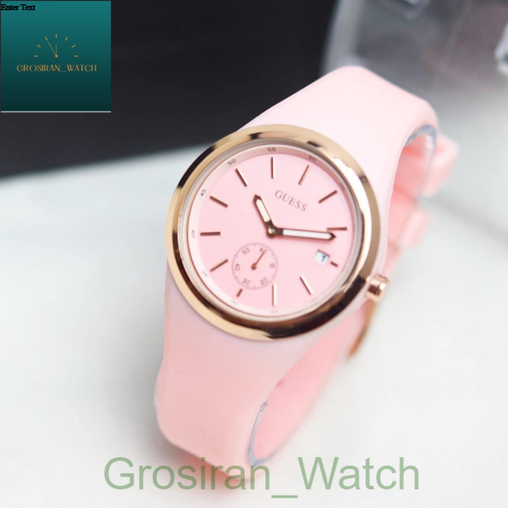 Jam Tangan Wanita FAshion Rubber Guess Detik Bawah OFF Hiasan GUS-28 [G_W]