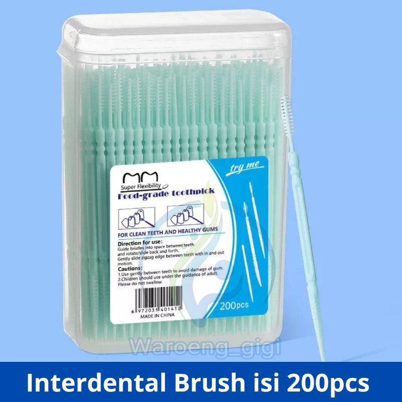 Interdental Brush Toothpick Tusuk Gigi 1 Box isi 200pcs ( Kemasan BOX)