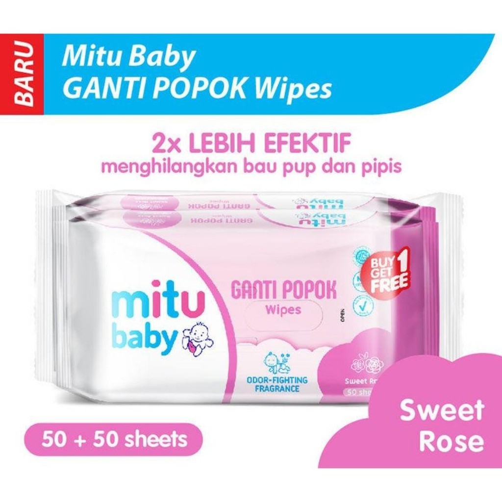 Mitu Baby Tisu Basah Ganti Popok Wipes - Buy 1 Get 1