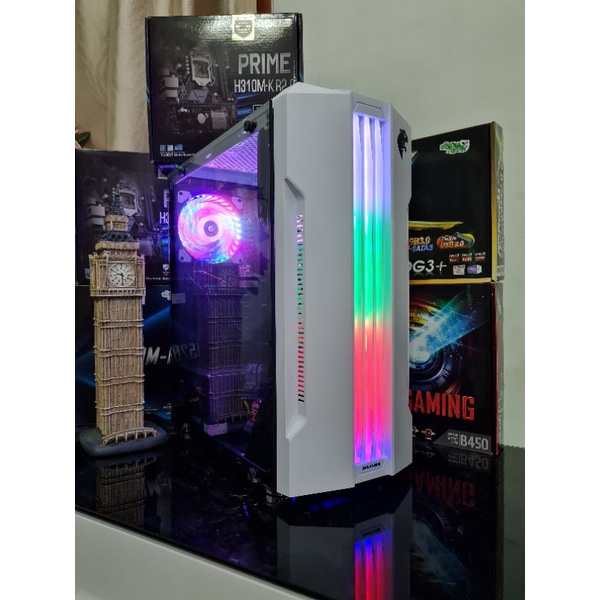 PC gaming editing core i7 ram 16 gb vga 4 gb gt 1030 ssd 240 gb hdd 1 tera monitor 22 in LG full sett