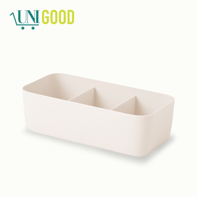 UNIGOOD - 3 Grid Kotak Organizer Penyimpanan Kosmetik Pakaian Dalam Sock Storage Box