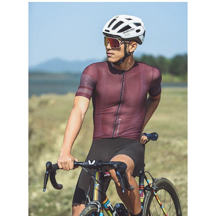 Jersey sepeda pria jersey monton jersey starshine maroon not rapha