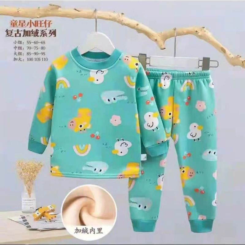 SETELAN BAJU TIDUR ANAK PIYAMA ANAK IMPORT HANGAT