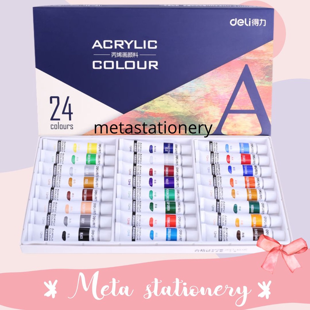 

Acrylic Colour / Cat Acrylic 24 Warna Deli SF6