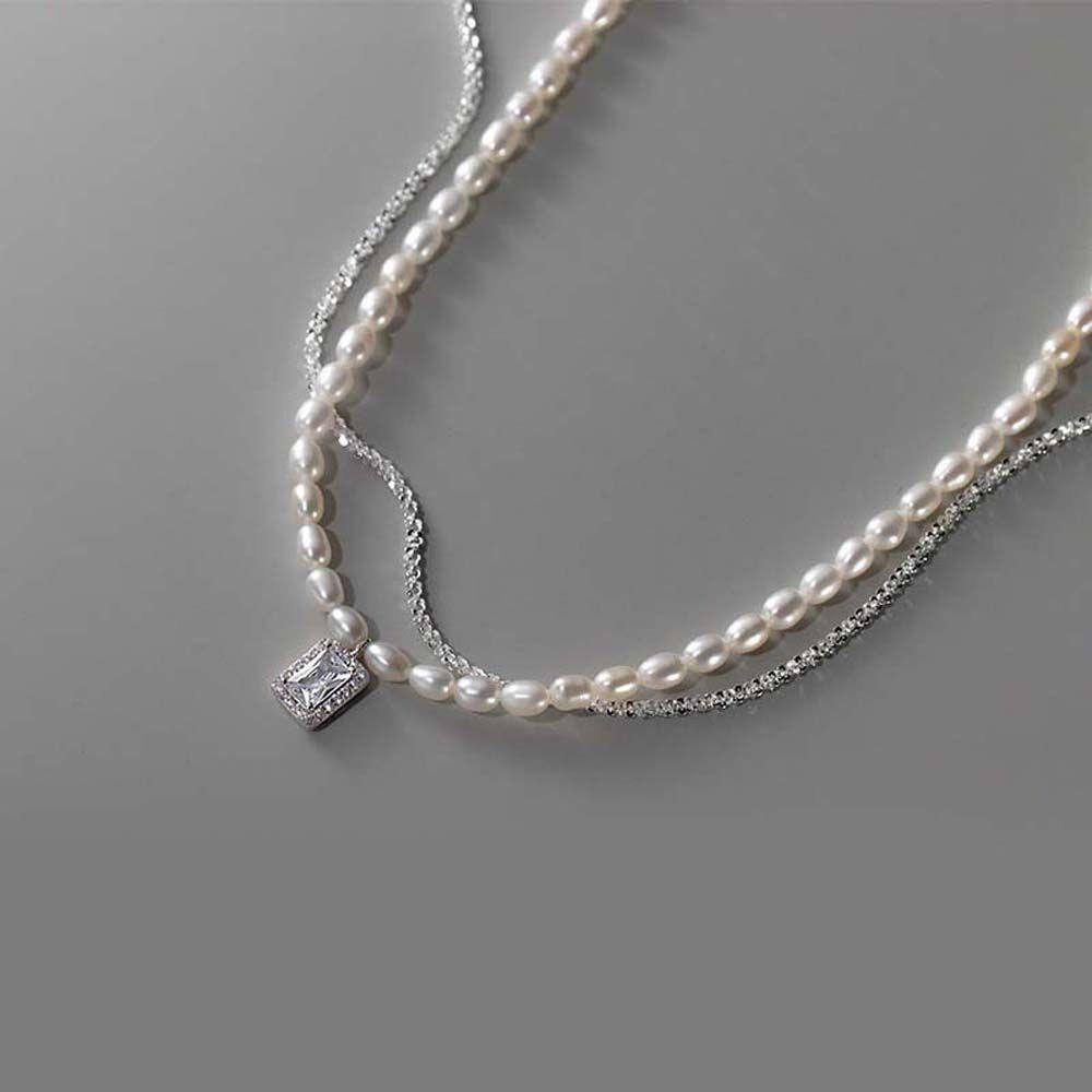 Needway Kalung Mutiara Fashion Memulihkan Zirkon Kalung Klavikula