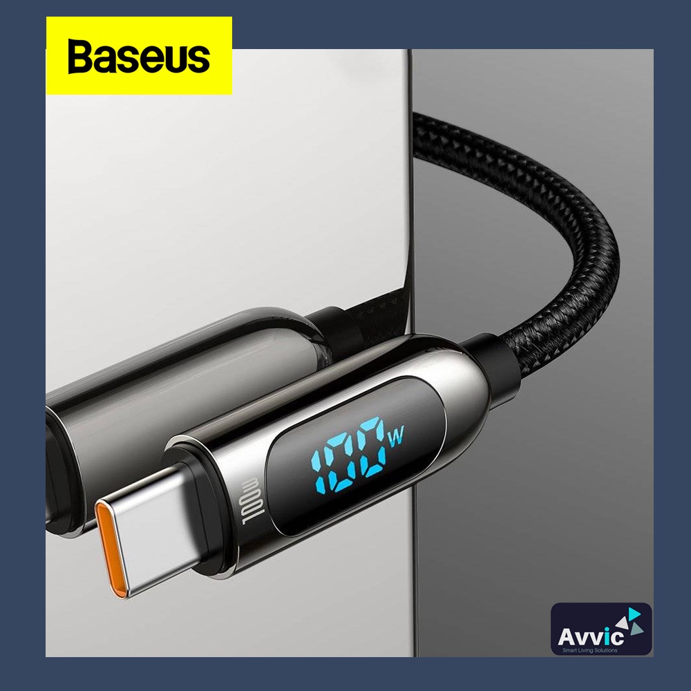BASEUS Kabel Data Type C to Type C PD Fast Charging LED Display 100W