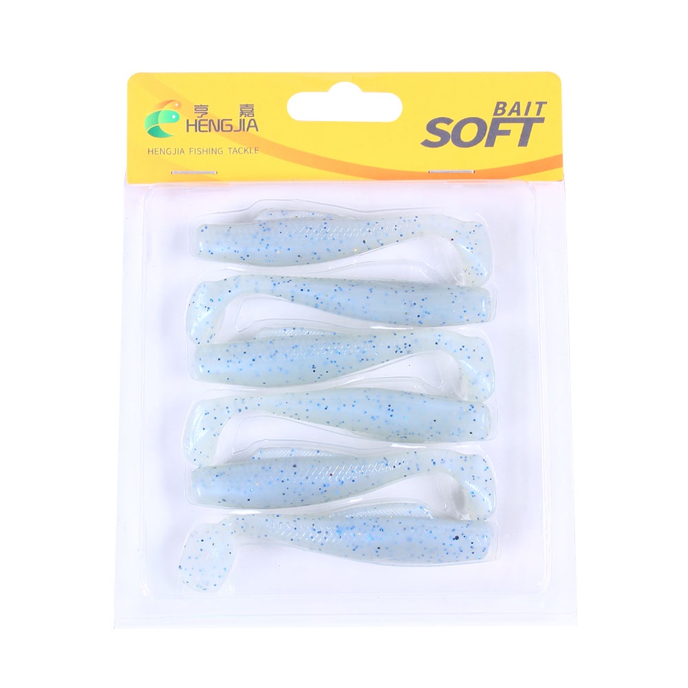 Hengjia 50 Kantong Umpan Pancing Softlure Bentuk Cacing Bahan plastik Karet Silikon