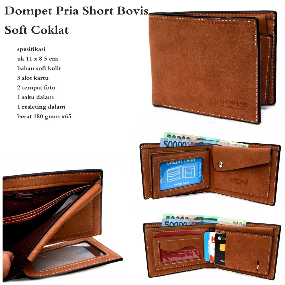 dompet import pria kulit bovis soft coklat