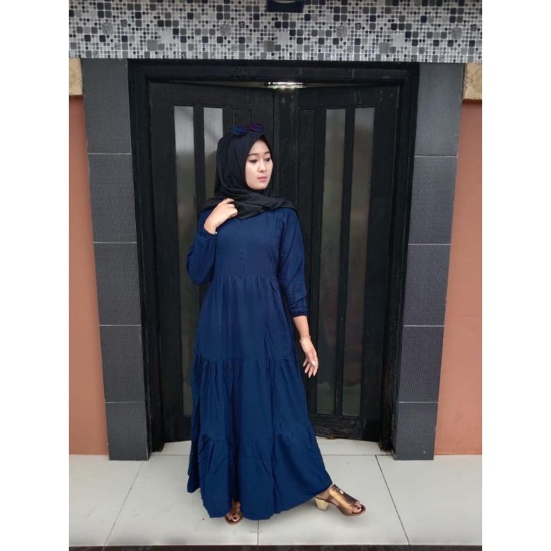 Gamis rayon kerut berjenjang