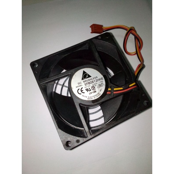 FAN 8CM KIPAS SERVER ORIGINAL DELTA EFB0812HHE 12V 0.62A 3PIN GARANSI
