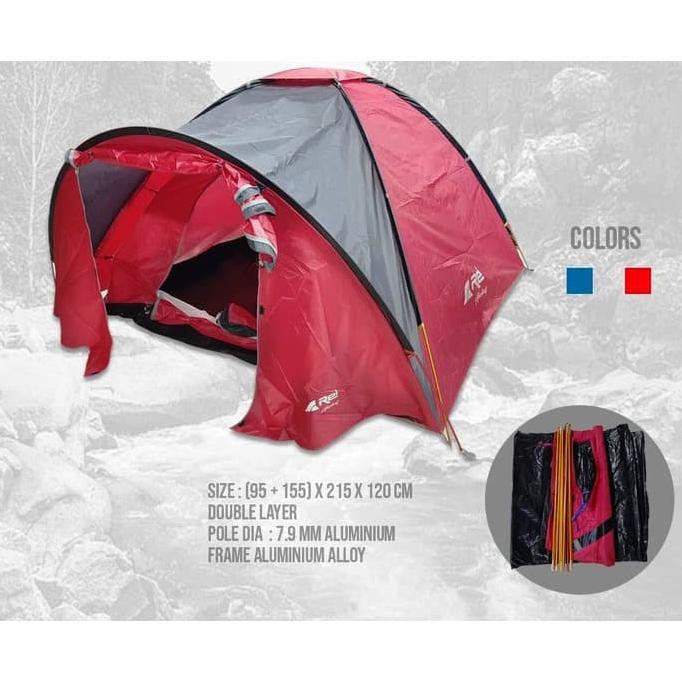 Tenda Camping Rei Kerinci A Kapasitas 2-3 Orang - Merah Arjunastore11