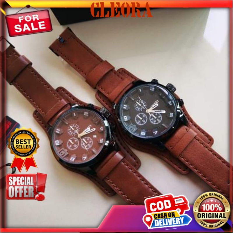 Jam Tangan Pria SKMEI Power Source Battery Analog Tali Kulit Original  Kekinian Best Seller Murah An