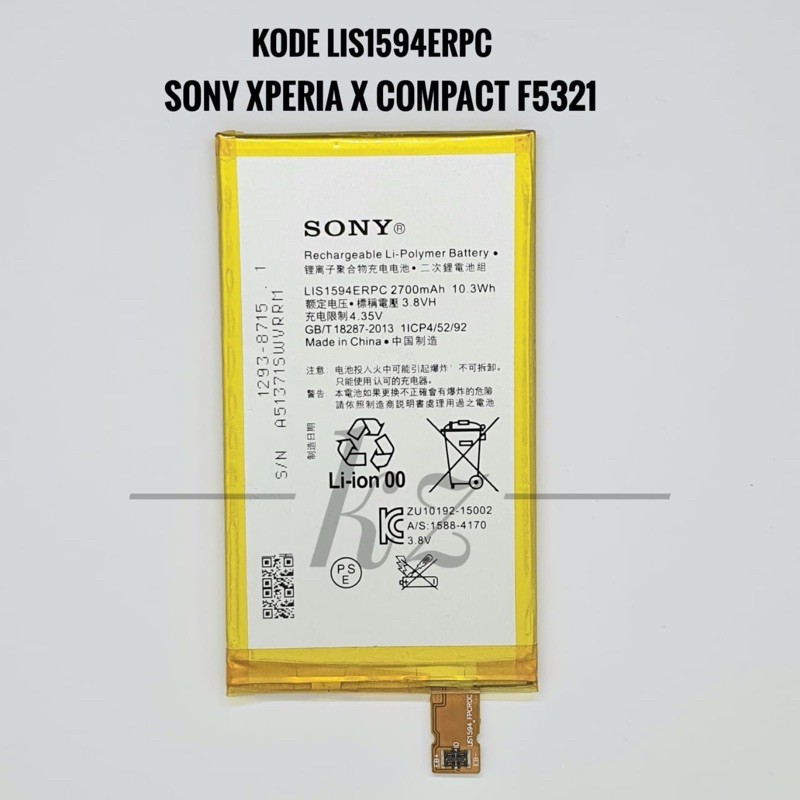 Baterai Batre Sony Xperia X Compact Batere Sony F5321 LIS1594ERPC Original