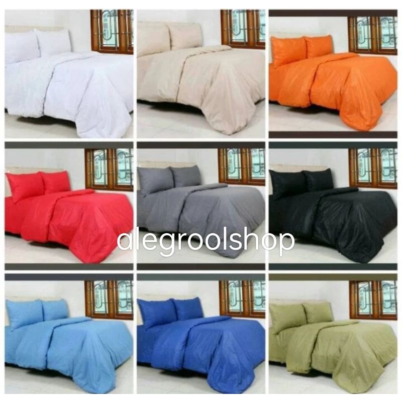 FULL SET BEDCOVER+SPREI KATUN CVC POLOS