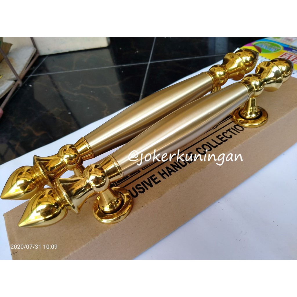Handle pintu rumah / Handle pintu kuningan motif sawo GOLD Terlaris