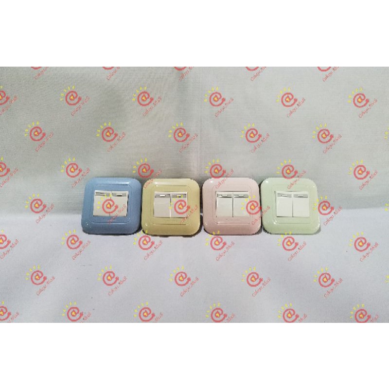 Panasonic Sakelar Saklar Seri Ganda Double Biru, Cream, Pink, Hijau
