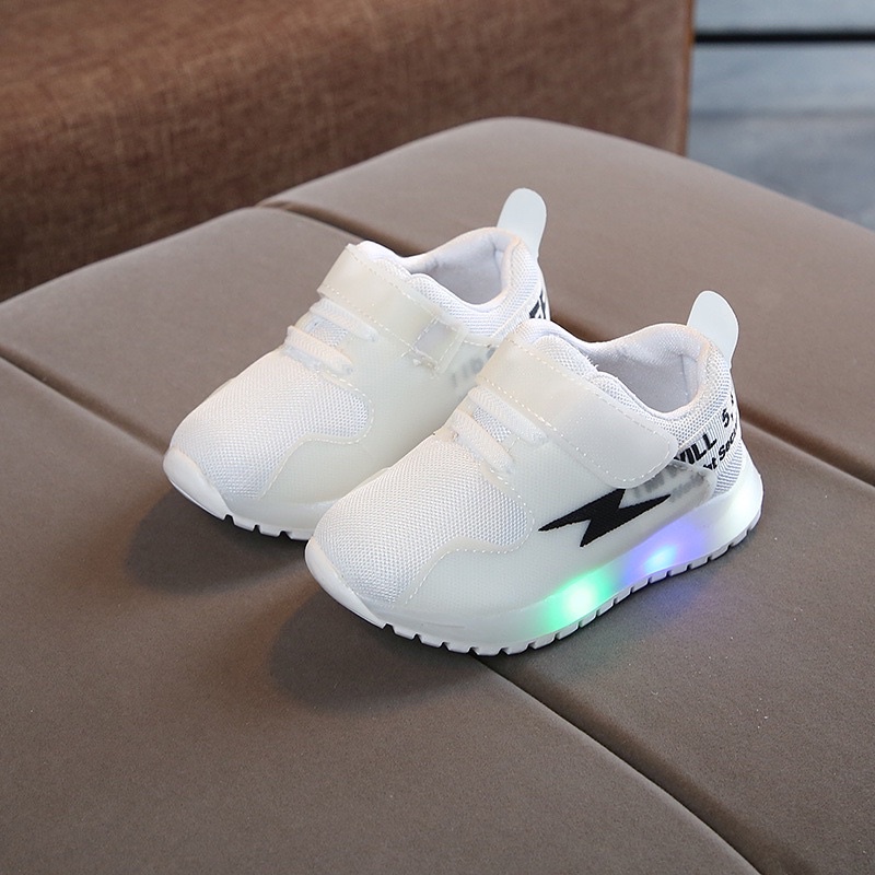 Sepatu Anak Perempuan/Cewek / Sepatu Sekolah Laki Laki/Cowok / Sepatu LED Nyala Warna Warni Led  Kedap Kedip