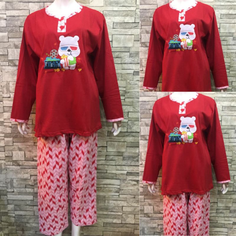 JUMBO PP DAILILAN | BAJU TIDUR | PIYAMA | COD-Movie Merah