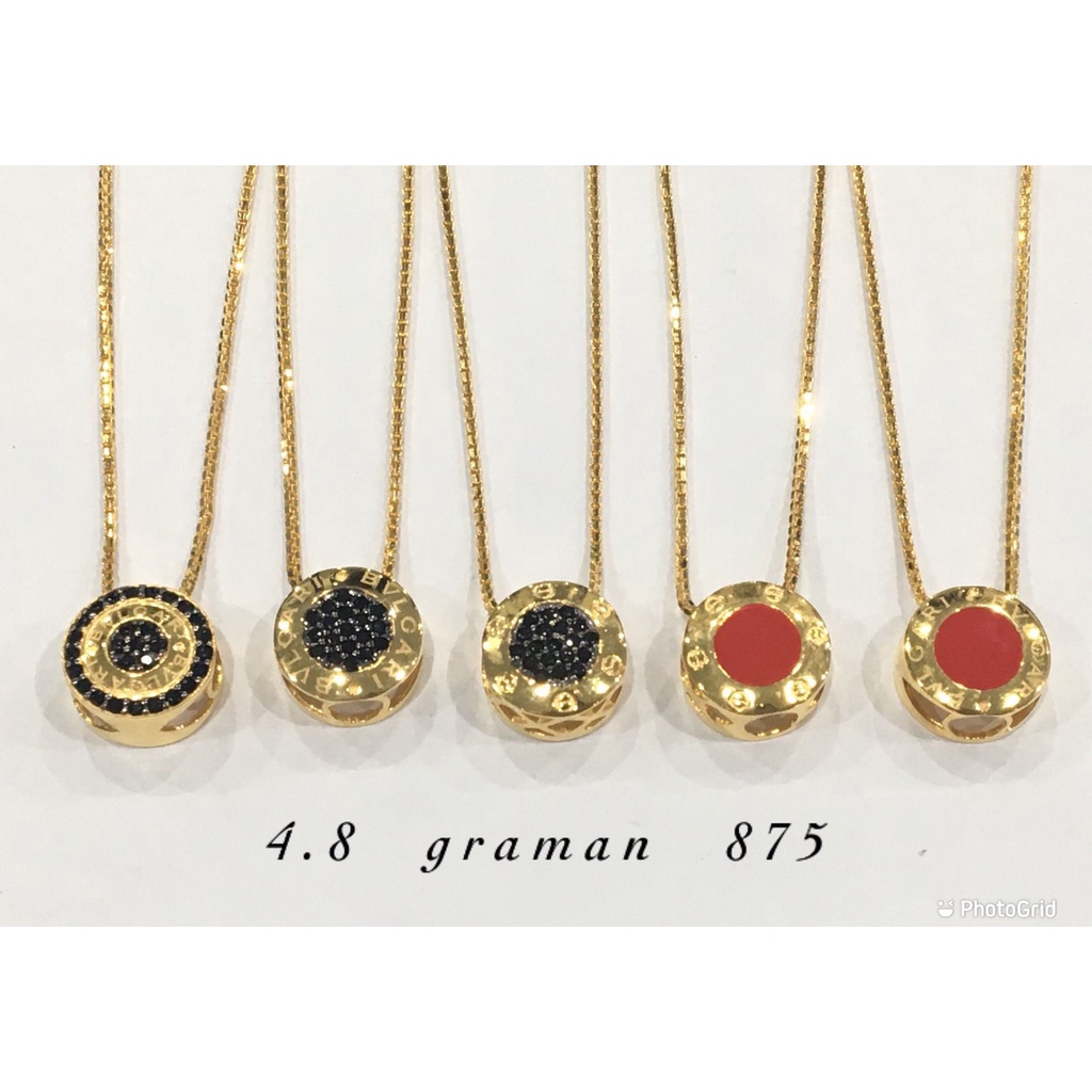set kalung model pendant brand warna elegant emas asli