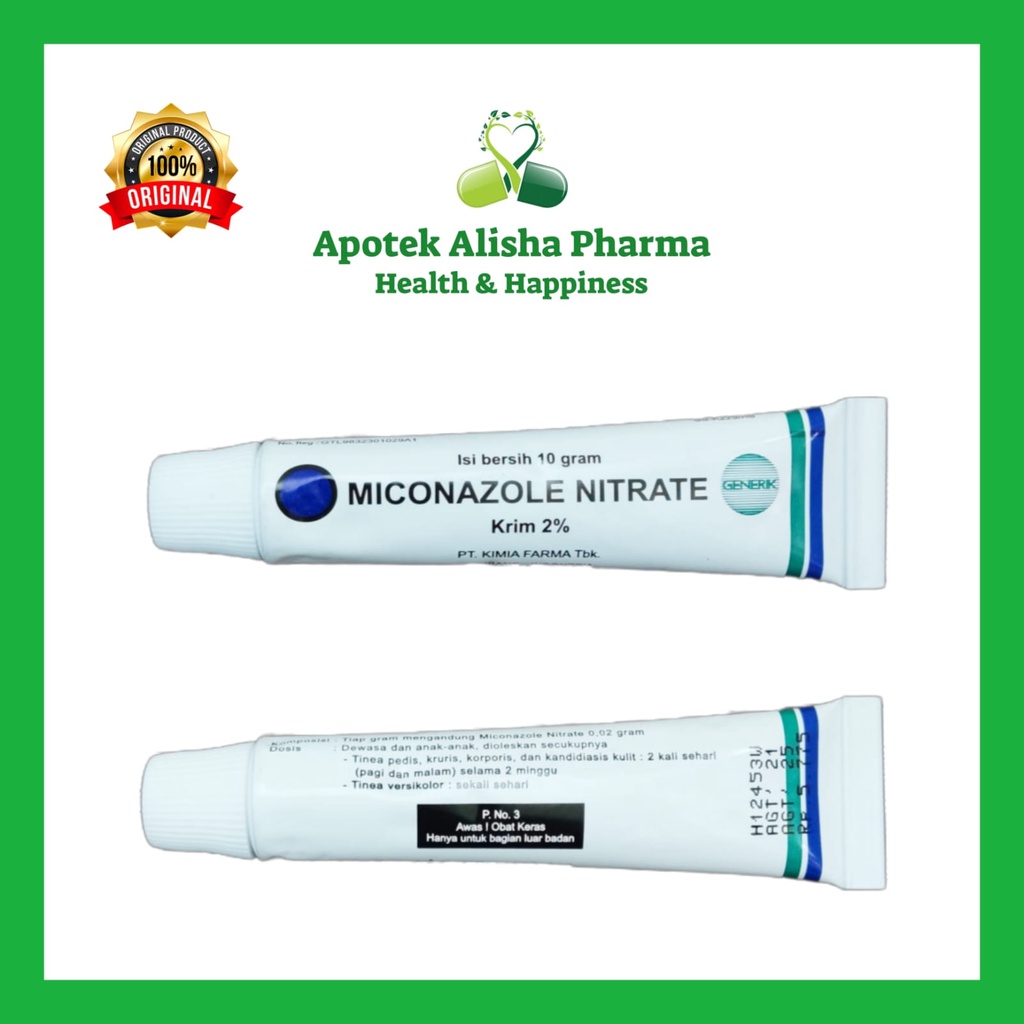 MICONAZOLE Krim 10 gram - Salep Gatal Jamur Kadas Kurap Kutu Air