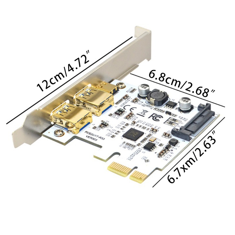 Btsg USB3.0 Type C Kartu Ekspanding Komputer Rumah Kantor VL805 5GbpsAdd On Card Adapter