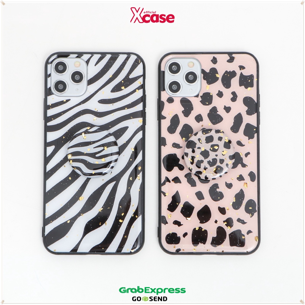 ANIMAL ZELO GLITTER SOFTCASE WITH GRIPTOK - FOR IPHONE VIVO XIAOMI 6 7 8 X XS XR 11 PRO MAX