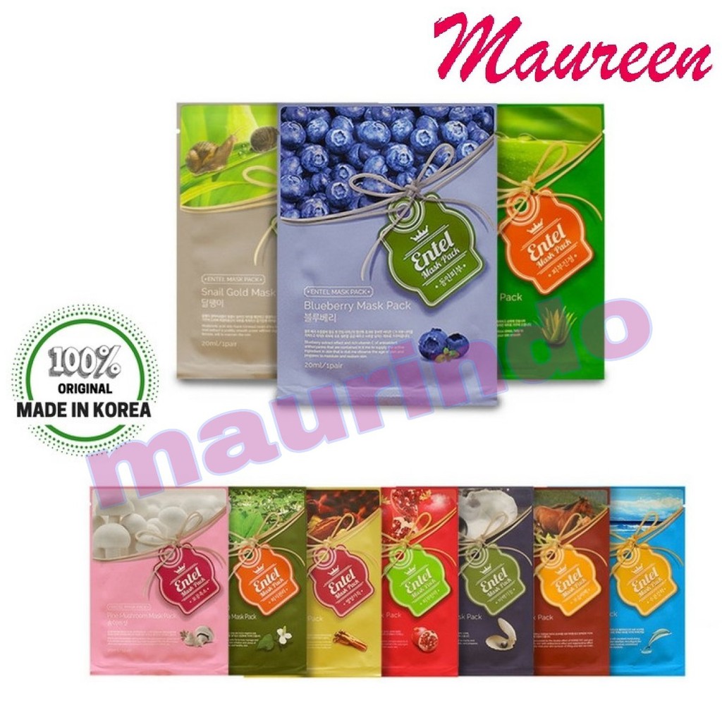 [✅COD] ENTEL Korean Masker Kecantikan Wajah Face Mask Pack ALOE VERA COLLAGEN