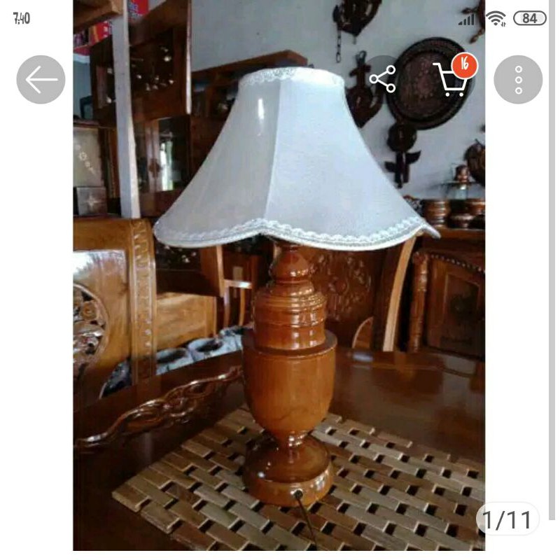 lampu duduk/lampu tidur kayu jati