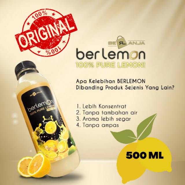 

FRESH LEMON ASLI BERLEMON BY BERLANJA 100% PURE LEMON SARI LEMON