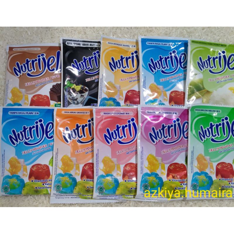 

Nutrijel buah 15gr / coklat 30gr