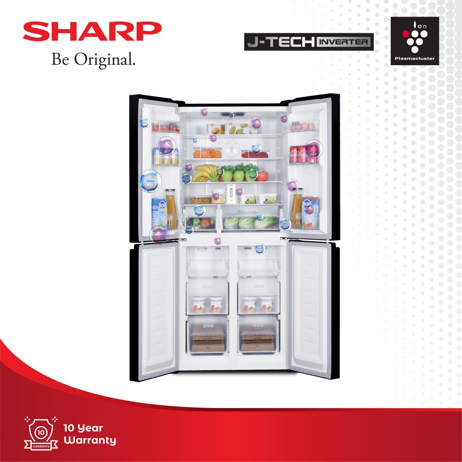 Lemari Es SHARP 4 Pintu  SJ-IF51PG-BK / Kulkas SHARP 472 Liter SJIF51PGBK / SJIF51PG