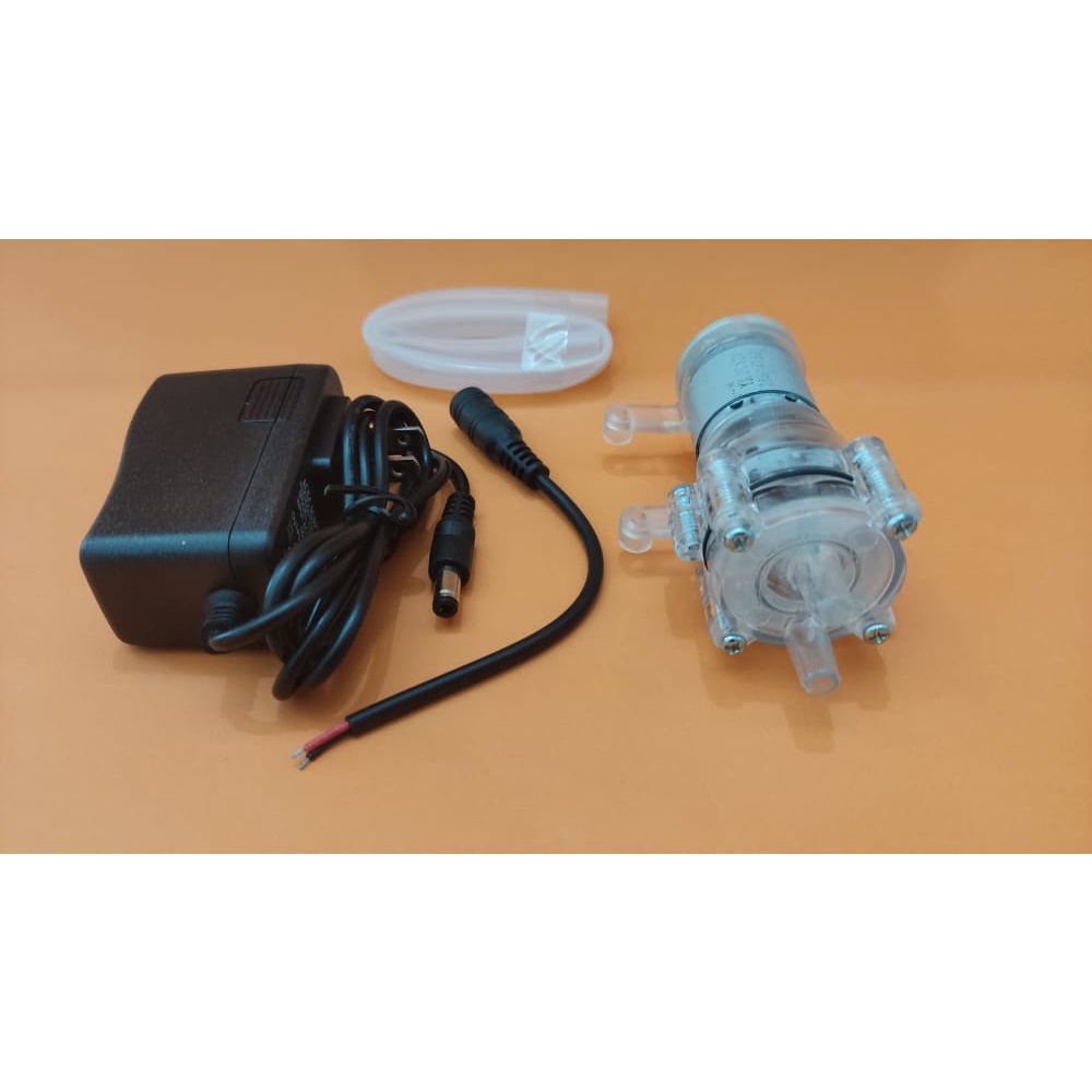 PAKET !! MINI POMPA AIR 385 12V HIGH TEMPERATURE + Power SUPPLY (8037)