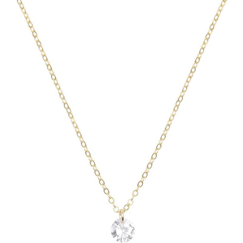 Kalung Sterling Silver 925 Lapis Emas Batu Cubic Zirconia AAA