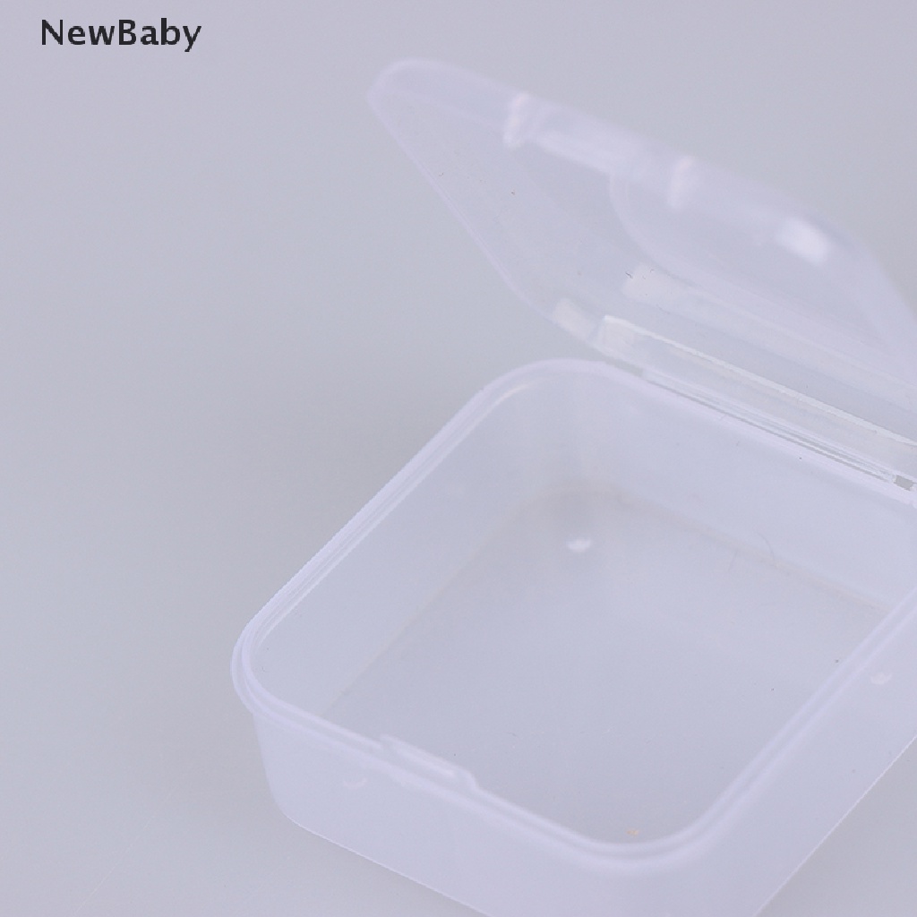 Kotak Perhiasan Bentuk Persegi Kecil Bahan Plastik Transparan Ukuran 4.5