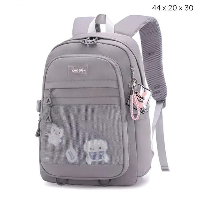 Tas ransel anak YOUNG GIRL - Tas sekolah anak perempuan SD SMP SMA - Tas ransel anak terbaru 2022 kekinian - Tas ransel anak perempuan - Tas fashion anak - Tas anak perempuan terlaris - tas anak perempuan lucu qreen -Tas murah