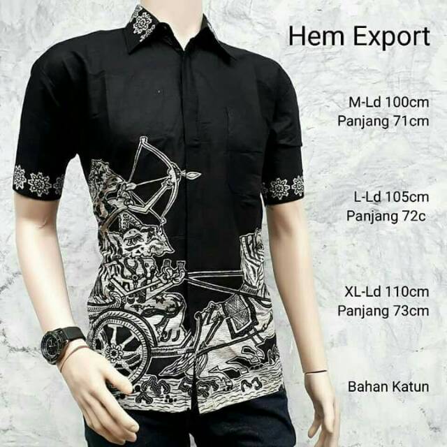 Baju batik hem pria Arjuna memanah