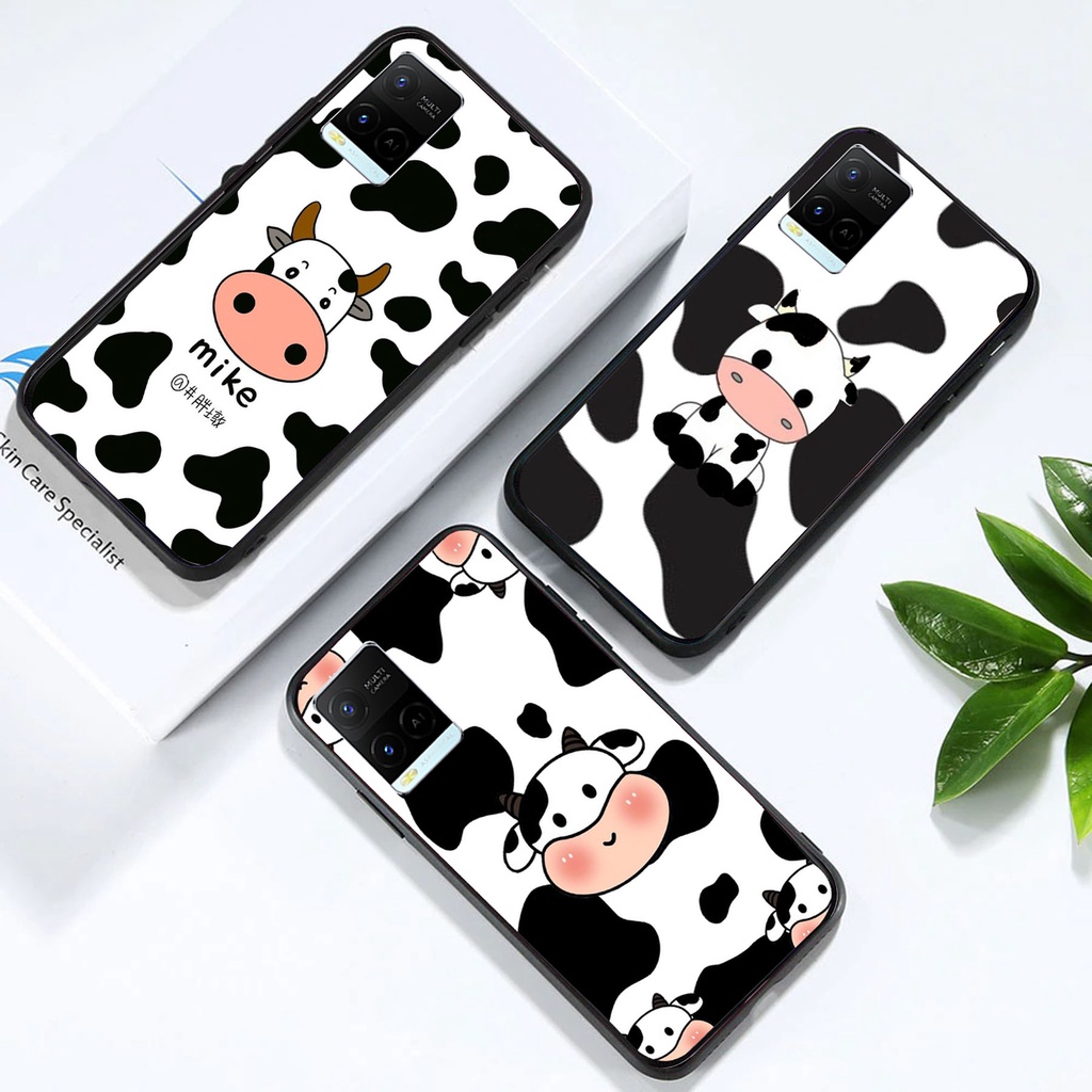 Softcase Glass Kaca Motif Moo [SF152] Case Vivo Y21 Y21S Y33S Terbaru Casing | Case Vivo Y21 | Case 