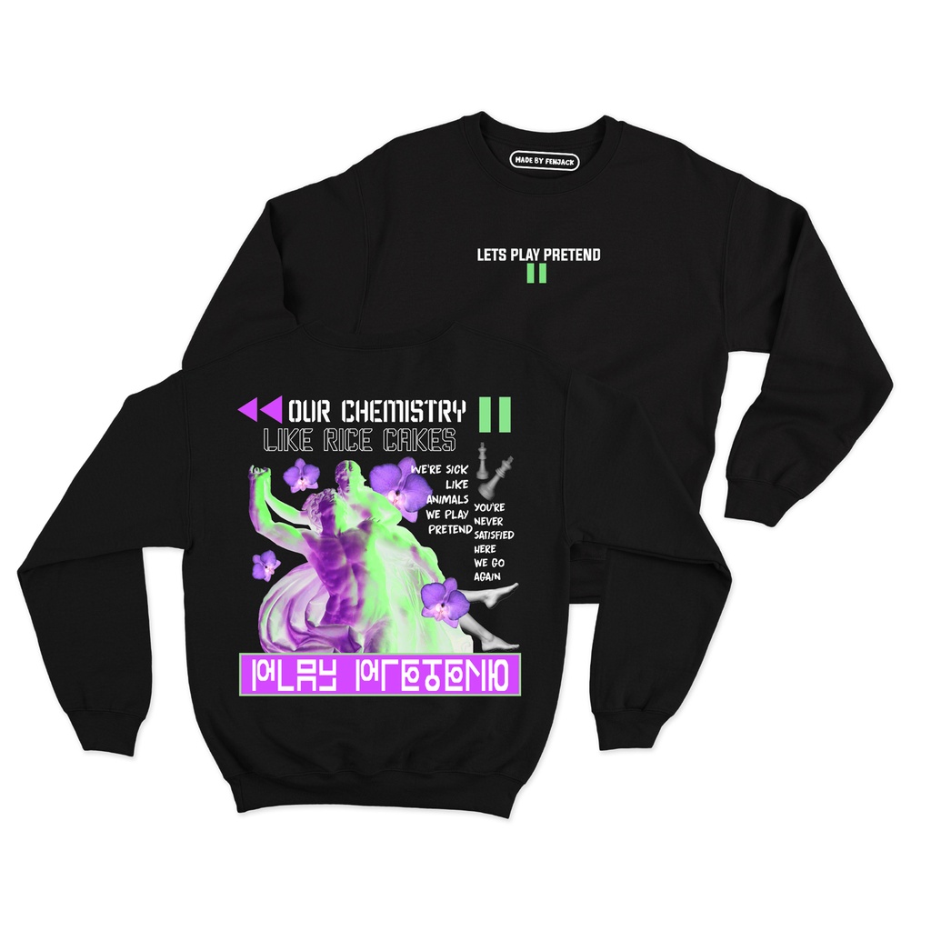 Sweaterpolos Basic Sweater PLAY PRETEND ( Sablon ) Unisex Pria &amp; Wanita