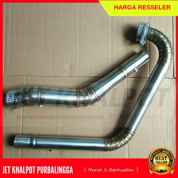 # Pipa Leher Knalpot FULL Stainless FULL Cacing 150cc R15 V3 Vixion Cbr150 Byson  Verza Megapro