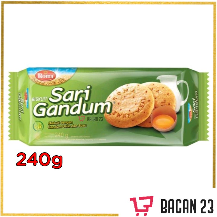 

Roma Sari Gandum Original ( 240gr ) / Biskuit Gandum / Bacan23 - Bacan 23