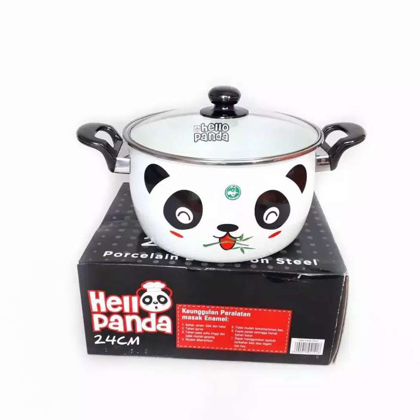 Panci Hello Panda 24 Cm Tutup Kaca