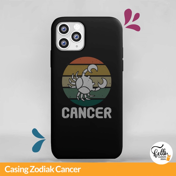 Custom Case Smartphone Handphone Zodiak Cancer Untuk Semua Tipe HP