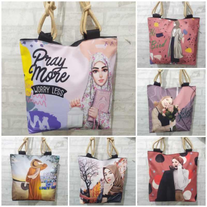 PEGE - Kartun Tote Bag Tas Tote Print