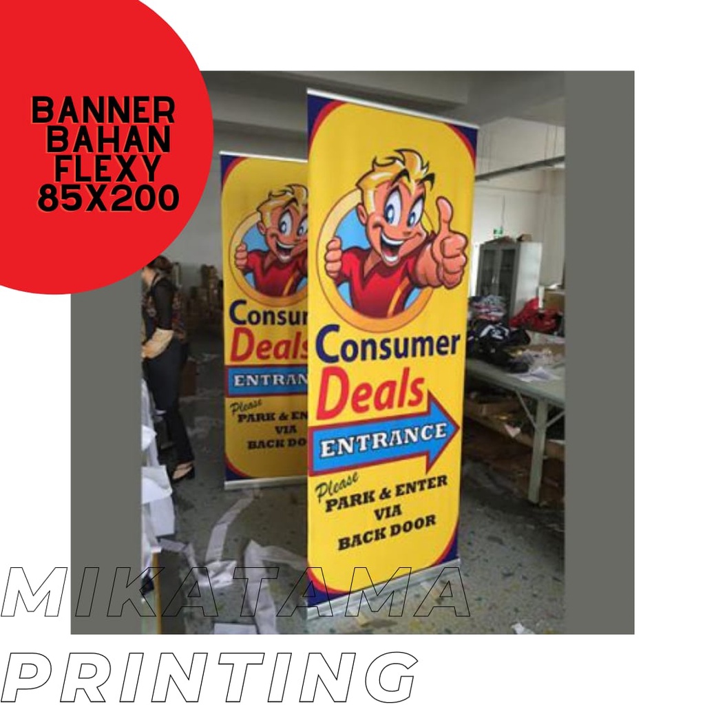 Roll Up Cetak Banner/ Spanduk Bahan Flexy 85x200