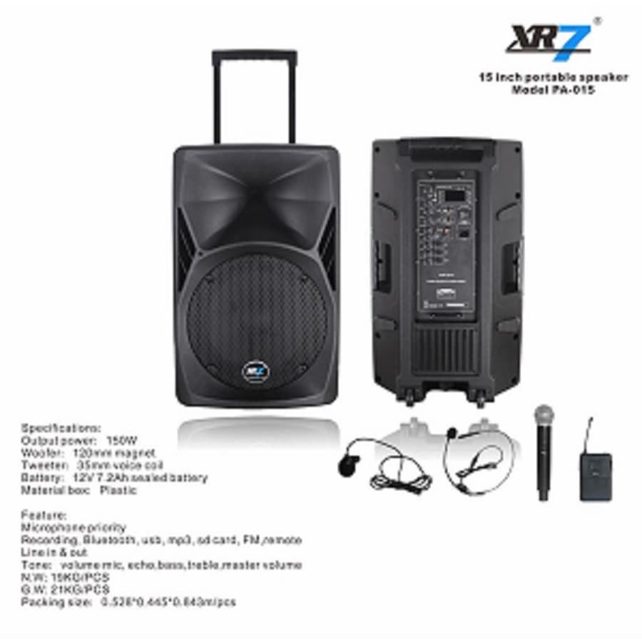 Speaker Portable Wireless Meeting XR7 PA-015 Original 15 inch Bluetooth
