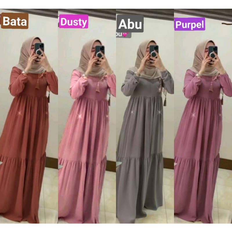 TERBARU GAMIS POLOS RAYON SUSUN/GAMIS  WANITA BUSUI RESLETING DEPAN