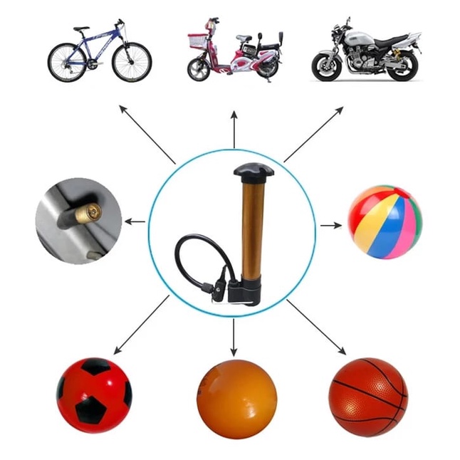 Pompa Mini kecil portable pentil motor schrader bisa untuk presta dengan adaptor untuk sepeda bola m