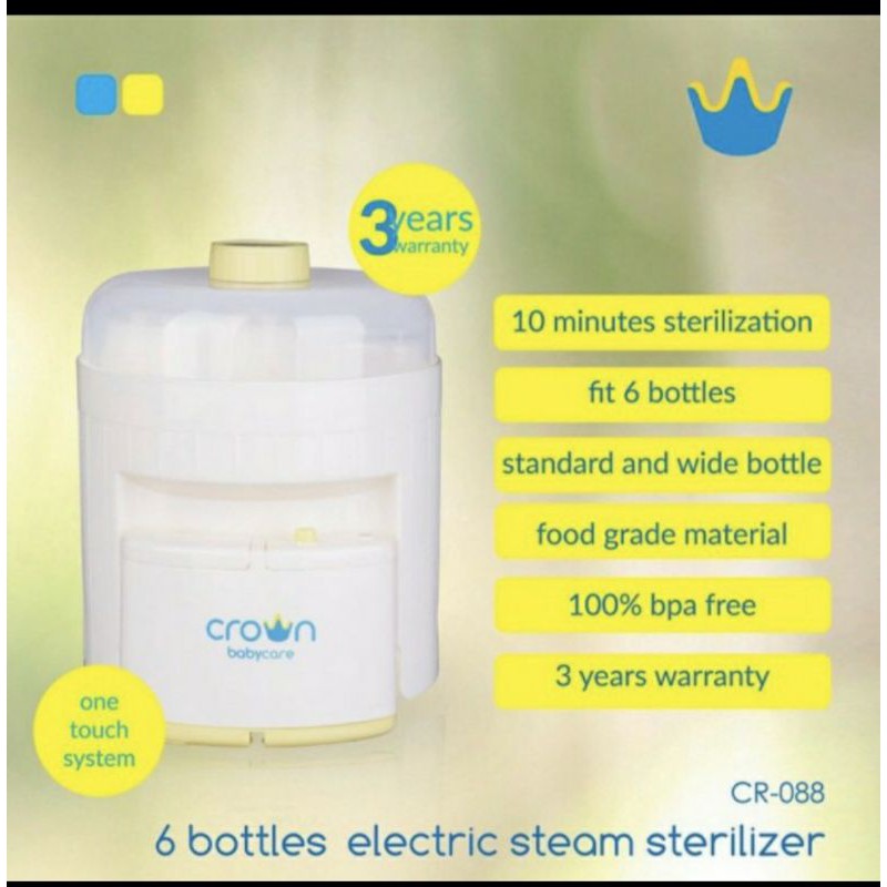 Crown Sterilizer 6 Bottle - Sterilisasi Steril Botol Susu Bayi