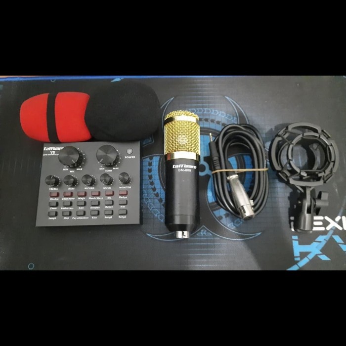 Sound card taffware v8 + mic condenser