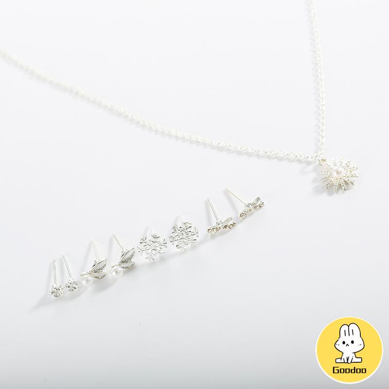 Anting Korea Dan Kalung Wanita Gaya Korea Simple Kreatif Anting Tusuk Aksesoris -Doo